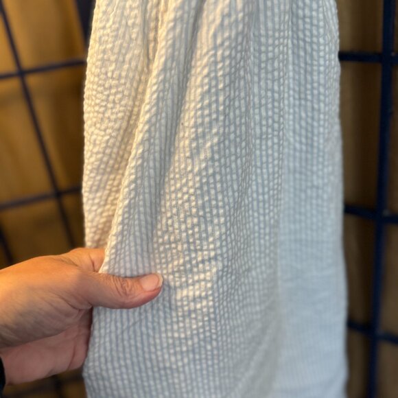 Lauren James blue and white seer sucker halter dress women's size - Picture 7 of 7